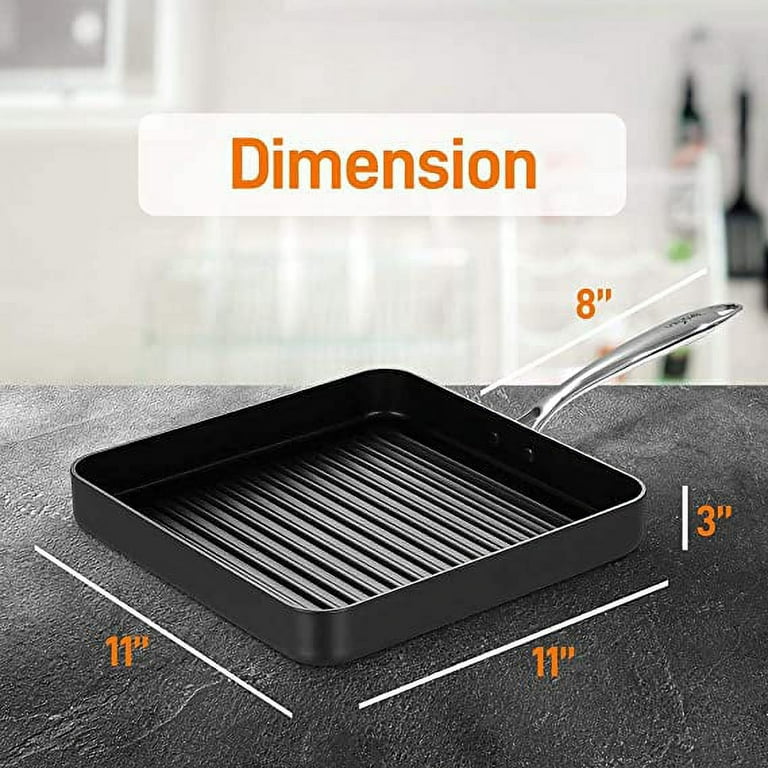 NutriChef Nonstick Stove Top Grill Pan - PTFE/PFOA/PFOS Free Need two  Burners 20 x 13 Hard-Anodized Non stick Grill & Griddle Pan - Kitchen  Cookware, Dishwasher Safe NCGRP59