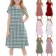 thumbnail image 1 of Girls 2025 Summer Dresses Classic Checkered A-Line Dress Soft Short Sleeve Perfect for Casual and Special Occasions ,Sie:140, 1 of 7