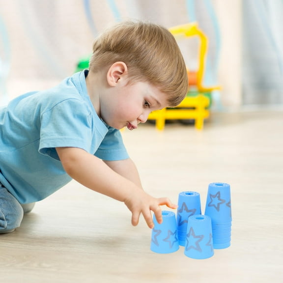 Milisten 12Pcs Speed Training Cups Sky Blue Stack Game for Events and Competitions