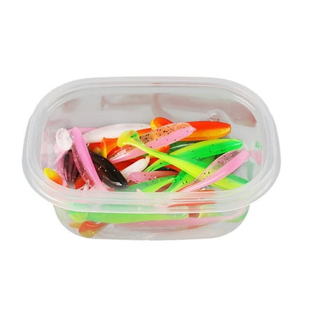 50 Pcs Soft Lures Worm Baits Soft Silicone Lures Paddle Tail Swimbaits Fishing Tackle Lures Bass Fishing Baits