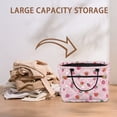 thumbnail image 4 of Yuyamidu Pink Strawberry Quilted Laundry Basket for Bedroom with Front Pocket Foldable Nursery Hamper Large Capacity Laundry Nursery Hamper for Organize Clothes Toys, 4 of 6