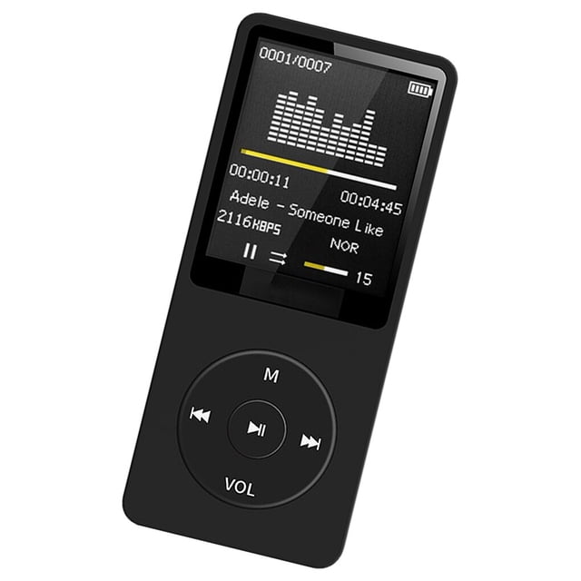 Wisewang Lecteur MP3 Écran d'Enregistrement Lecteurs Multimédia Sans Perte Portable Sports Course Marche Lecture de Musique avec Microphone Noir