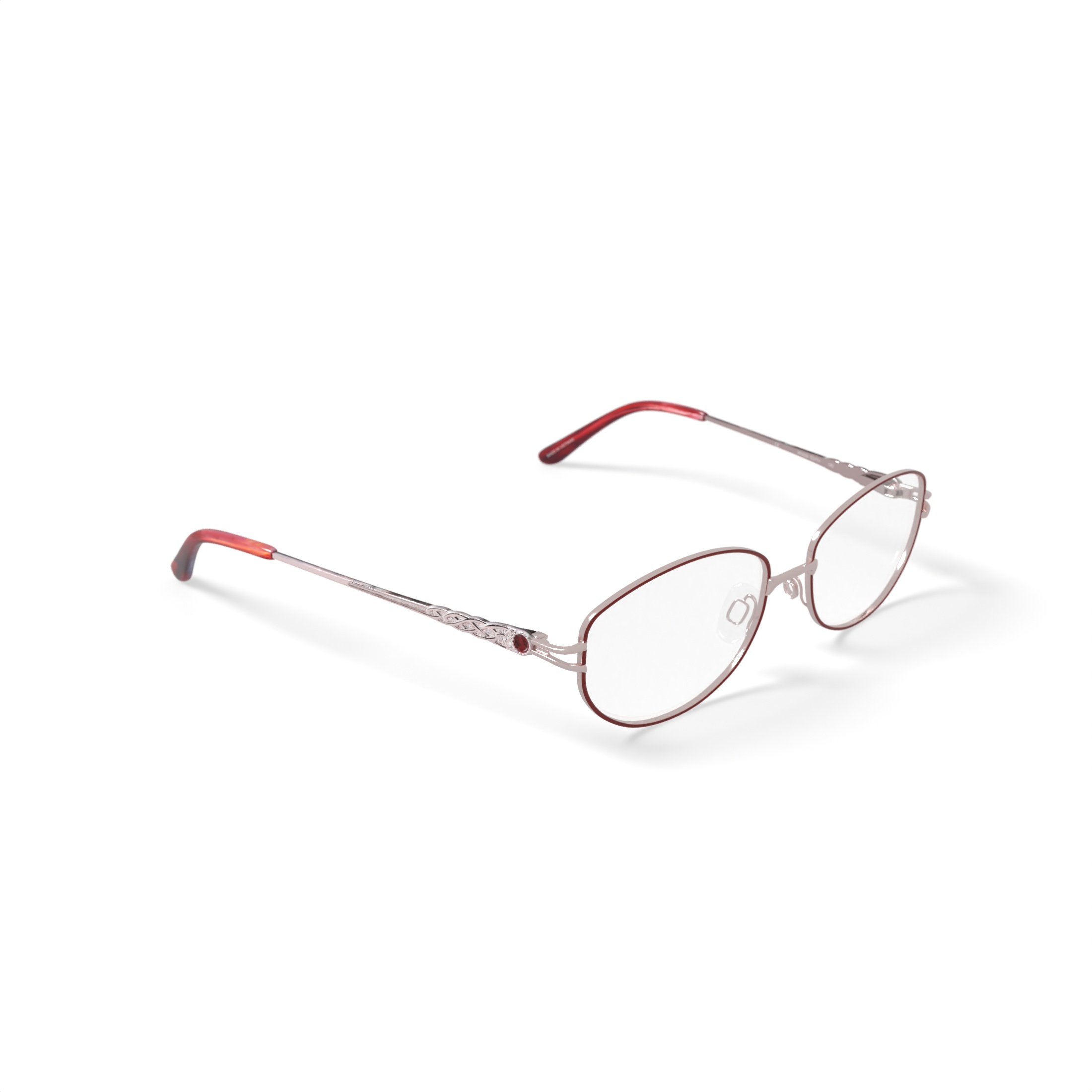 Walmart Women's MV028 Edith Oval Prescription Eyeglasses with Case, Red