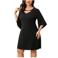 thumbnail image 2 of Wowcloth Women's Plus Size Stretchy A Line Swing Flared Skater Cocktail Party Dress, 2 of 4