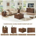 thumbnail image 4 of Joaxswe Coffee Table Set, Coffee Table & Two Bedside Table, Modern 3-Piece Living Room Nightstand Table Set, Brown, 4 of 10