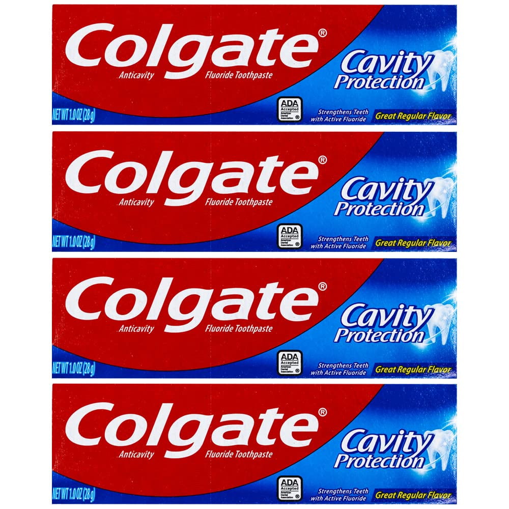 Colgate Cavity Protection Toothpaste, Creat Regular Flavor, Travel Size 1 oz (28g) Pack of 4