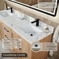 thumbnail image 5 of Floral 72" Wood Vanity in Light Brown Calacatta White Quartz Top no Mirror, 5 of 13