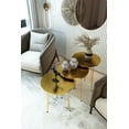 thumbnail image 3 of PAK HOME - Set of 3 High Gloss NEsting End Tables - Round Wood Stacking Coffee Side Accent Tables with Metal Legs - GOLD, 3 of 4