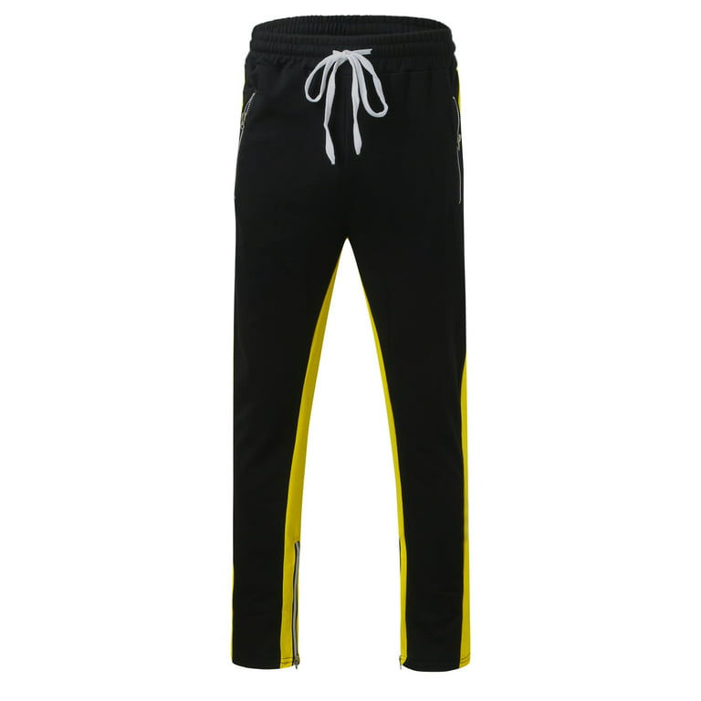 TOWED22 Cargo Pants For Men,Mens Sweatpants,Men's Basic Active Jogger Pants-Regular  and Big & Tall Sizes Gym Sports Pants Yellow,M 