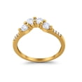 thumbnail image 3 of Curved Wedding Eternity Band Yellow Tone CZ 925 Sterling Silver Ring Size 11, 3 of 4