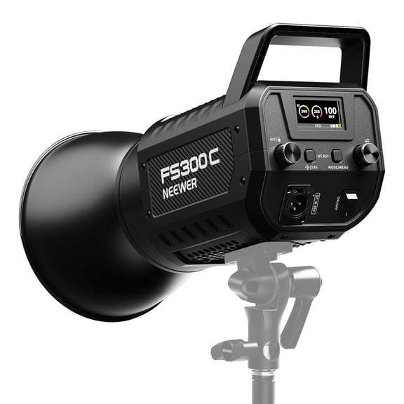 NEEWER FS300C 300W RGB LED Video Light with App/2.4G Remote Control, 2500K-7500K Color Temperature, 36000 Lux Brightness, Bowens Mount for Studio Photography, YouTube, TikTok Videos (Black)