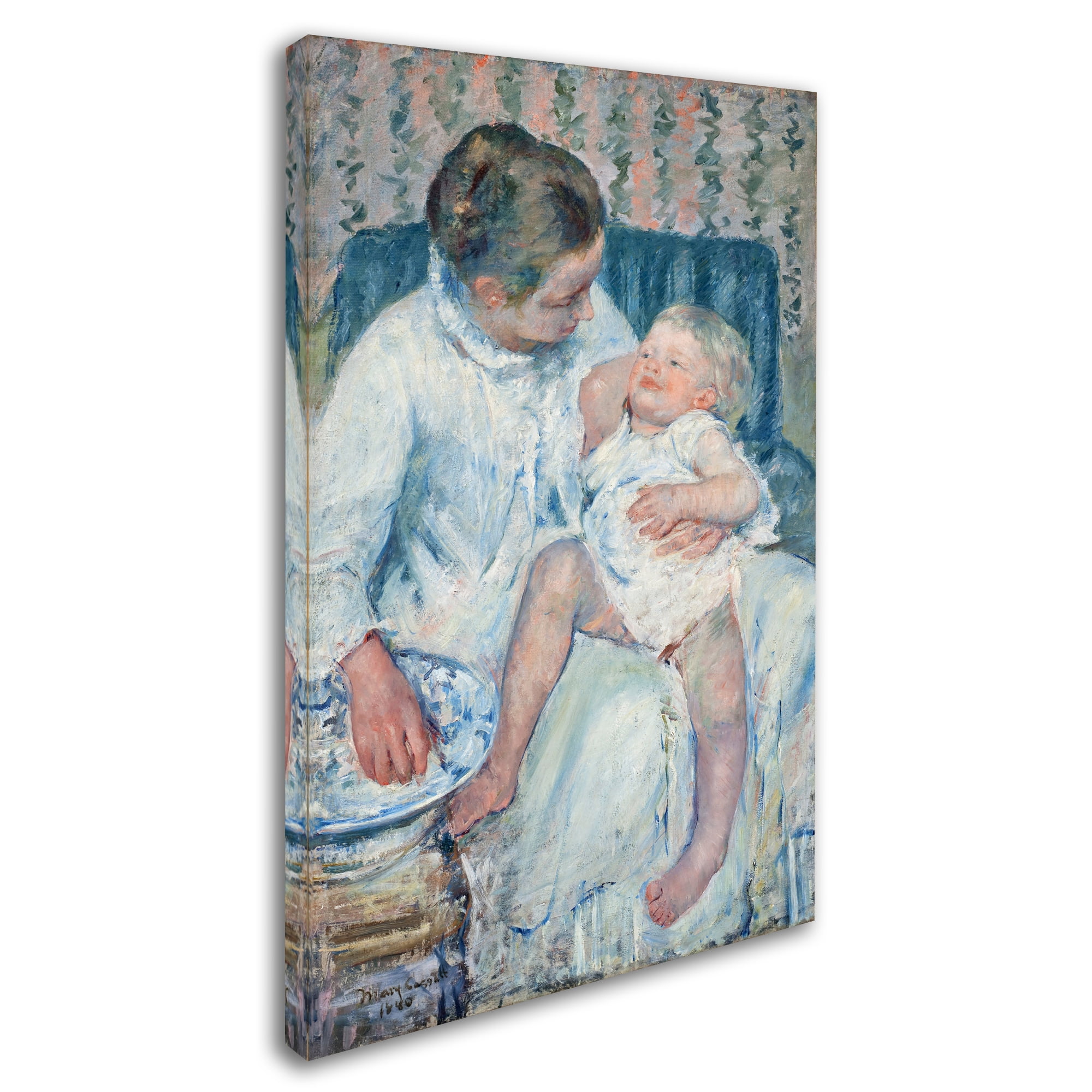 Cassatt 'Mother About To Wash Her Sleepy Child' Canvas Art
