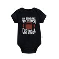 thumbnail image 4 of Otqutp Baby Boys Girls Short Sleeve Letter Rugby Print Romper Letter Print Bodysuit for Children Clothes Cute Spring Summer Outfit(Black-2,6-9 Months), 4 of 4