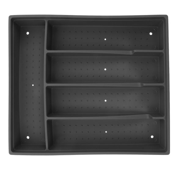 MERRYHAPY Plastic Kitchen Utensil Organizer Grey Drawer Storage Box for Cutlery and Cooking Tools