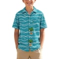 thumbnail image 2 of WAVSUF Kids Boys Button Down Shirt with Pockets Short Sleeve Cartoon Print Summer Hawaiian Tropical Shirt Multicolor Size 3, 2 of 8