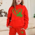 thumbnail image 2 of Xmyrz St Patricks Day Little Girl Holiday Outfits Pants Set Sweatsuits Hooded Classic Heart Long Sleeve Tracksuit Casual Clothes Sets Clothing Suits, 2 of 5