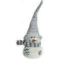 thumbnail image 2 of Northlight 24.5" Gray and White Snowman with Striped Hat Christmas Tabletop Decoration, 2 of 2