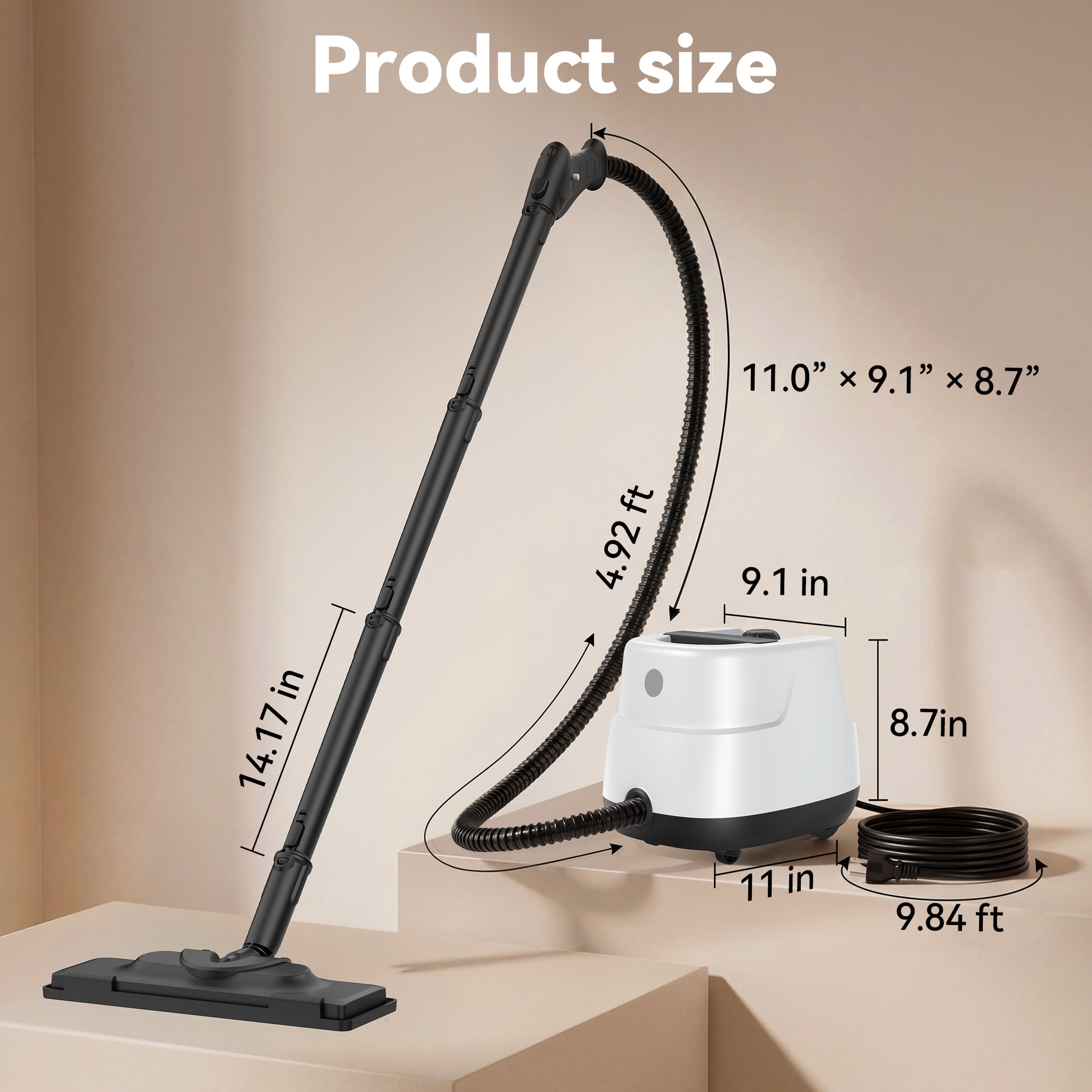 Hivroo Steam Cleaner,Multi-Surface Steam for Deep Cleaning Home, Kitchen, Floor, Window, Car Seat, Carpet, Tile, Grout