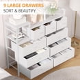 thumbnail image 5 of Mesa de TV con estación de carga - blanca dormitorio cómoda para sala de estar, equipped con 9 cajones, 5 of 5