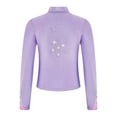 thumbnail image 2 of inlzdz Kids Girls Athletic Sport Jacket Zipper Figure Ice Skating Training Top Long Sleeve Sparkly Purple 6, 2 of 7