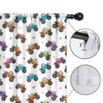 thumbnail image 4 of Blackout Kids Curtains,White Colorful Monster Cartoon Trucks Pattern Childrens Insulated Curtains Set Of 2,Bedroom Essentials,Toddler Room Decor 42"x63", 4 of 5