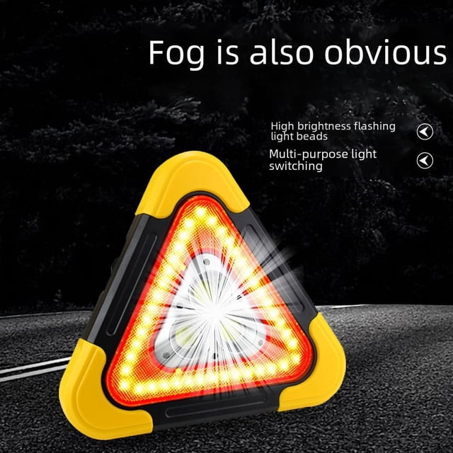 Luz de advertencia de trípode LED luz de emergencia multifuncional para automóvil carga solar luz de trabajo de seguridad triangular para automóvil