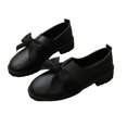 thumbnail image 2 of Women's Patent Leather Mary Janes Shoes Chunky Platform Oxfords with Bow Slip-On Dress Shoe Party Girls School, 2 of 7