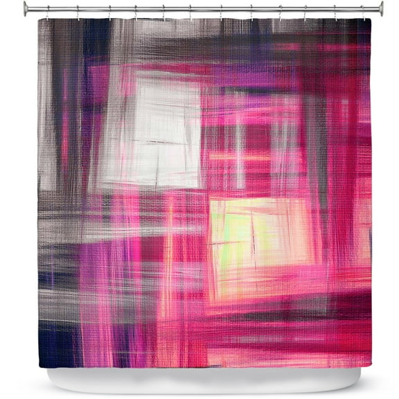Shower Curtains 70" x 73" from DiaNoche Designs by Julia Di Sano - Tartan Crosshatch Magenta