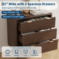 thumbnail image 3 of Fluted 3 Drawer Dressers, Modern Closet Dressers Chest of Drawers, Wood Storage Dresser Chest of Drawers Organizer for Bedroom Living Room Hallway Closet(Walnut), 3 of 12