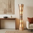 thumbnail image 2 of Eangee Home Design Hourglass Giant Floor Lamp, Shade Made Of Jackfruit Leaves, 13x13x72 Inches, 2 of 5