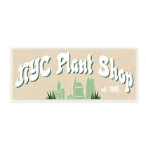 Stupell Industries NYC Plant Shop Green Grass Skyline Est. 1965, 17 x 7, Design by Daphne Polselli