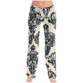 thumbnail image 4 of Womens Comfy Pajama Pants Dress Pants Women Women Printed Elastic Waistband Drawstring Pocket Fashionable Pajama Full Length Pants Navy M, 4 of 6