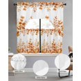thumbnail image 2 of Orange Eucalyptus Leaves Swag Curtains for Living Room/Bedroom Windows, Watercolor Spring Summer Botanical Kitchen Curtains and Valances Set 36 Inch Length, Swags Valance Curtain Panels, 2 of 5