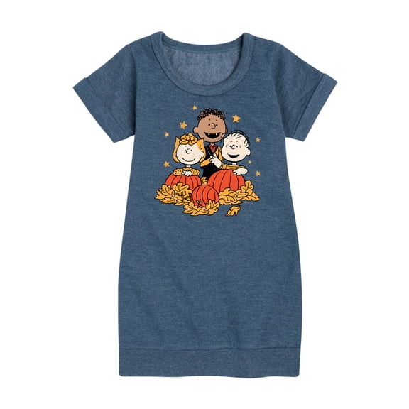 Peanuts - Peanuts Pumpkin Trio - Toddler & Youth Girls Fleece Dress