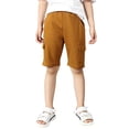 thumbnail image 3 of JAJAHO Boys Athletic Cargo Shorts Kids Sport Casual Drawstring Summer Running Solid Color Multi Pockets Loose Fit Straight Leg Shorts 4-12Y Soft Trousers, 3 of 7