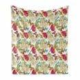 thumbnail image 1 of Hawaiian Soft Flannel Fleece Throw Blanket, Tropical Frangipani and Hibiscus Blossoms Exotic Butterflies with Palm Leaves, Cozy Plush for Indoor and Outdoor Use, 50" x 70", Multicolor, by Ambesonne, 1 of 6