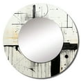 thumbnail image 2 of Designart "Monochrome Fantasy Landscape" Abstract Painting White Large Round Mirror - Round Bedroom Mirror Wall Decor - Modern Round Printed Mirror - 29" x 29", 2 of 6