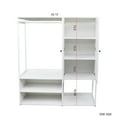 thumbnail image 5 of Gzxs Free Standing Wardrobe Closet with Hanging Rod, Open Shelves and 2 Doors, Clothes Storage Organizer, for Cloakroom, Bedroom, 55.12"L x 19.69"W x 62.99"H, White, 5 of 8