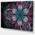 thumbnail image 2 of Purple Blue Rounded Fractal Flower - Floral Canvas Art Print, 2 of 3