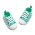 thumbnail image 5 of Unisex Baby Boys Girls High Top Sneaker Soft Anti-Slip Sole Newborn Infant First Walkers Canvas Denim Shoes, 5 of 6