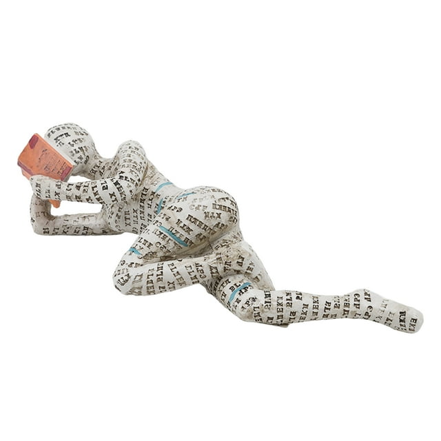 Innovative Lady Reading Woman Figurine, Material, Exquisite Workmanship, Home Decoration with Practical and Beautiful Design, Applicable Scene for Desk