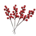 thumbnail image 3 of 32Pcs Simulated Berries Realistic Artificial Red Berry Stems DIY Christmas Holly Berries for Wreaths Table Ornaments-Red, 3 of 8