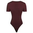 thumbnail image 6 of jsaierl Women's Bodysuit Short Sleeve Sexy Basics Versatile Scoop Neck Solid Color Fashion Tight Fitting Cutout Jumpsuit, 6 of 6