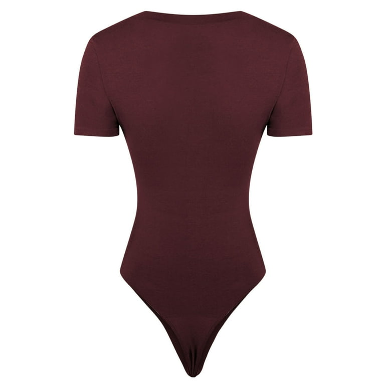 Bodysuit for Women Tummy Control Shapewear Seamless Round Neck