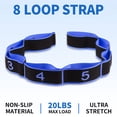 thumbnail image 2 of Unique Bargains Stretch Strap for Yoga Stretching with 8 Loops for Stretching  Blue, 2 of 8