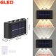 thumbnail image 1 of Lámpara Solar LED de pared para exteriores, iluminación luminosa de arriba y abajo para porche, balcón, jardín y calle, decoración impermeable, 1 of 4
