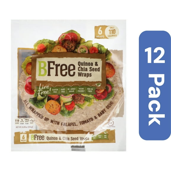 Bfree Quinoa Chia Wraps 9 in 6 Pack 8.9 oz (Pack Of 12)