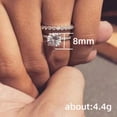 thumbnail image 6 of PERITANG 2pcs His and Hers Wedding Ring Sets Couples Engagement Rings Women and Men 925 Sterling Silver AAA Cubic Zirconia Simple Love Personality Ring Set, 6 of 8