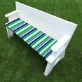 thumbnail image 2 of Jordan Manufacturing 45" x 18" Howard Brine Blue and Green Stripe Rectangular Outdoor Glider Bench Cushion with Ties, 2 of 9