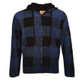 thumbnail image 6 of Men's Flannel Hoodie Sherpa Fleece Lined Plaid Zip Up Lightweight Jacket Casual, Light Grey, S, 6 of 7